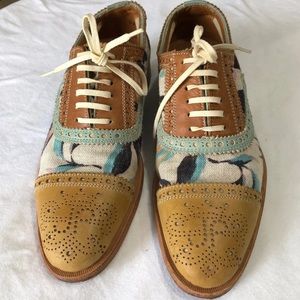 John Fluevog Multicolor Brogue Flats